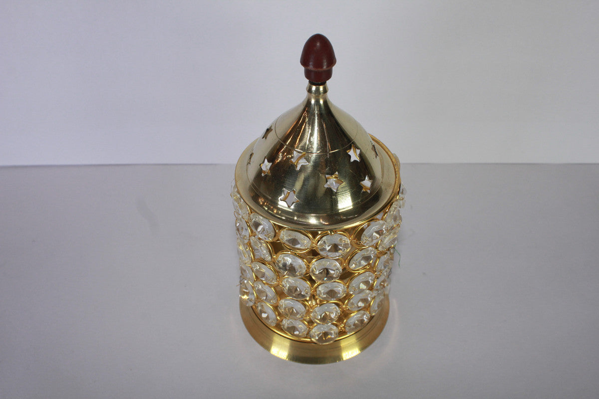 Brass Crystal Akhand Jyoti Diya 292g