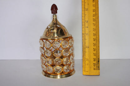 Brass Crystal Akhand Jyoti Diya 203g