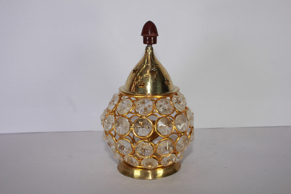 Brass Crystal Akhand Jyoti Diya 166g