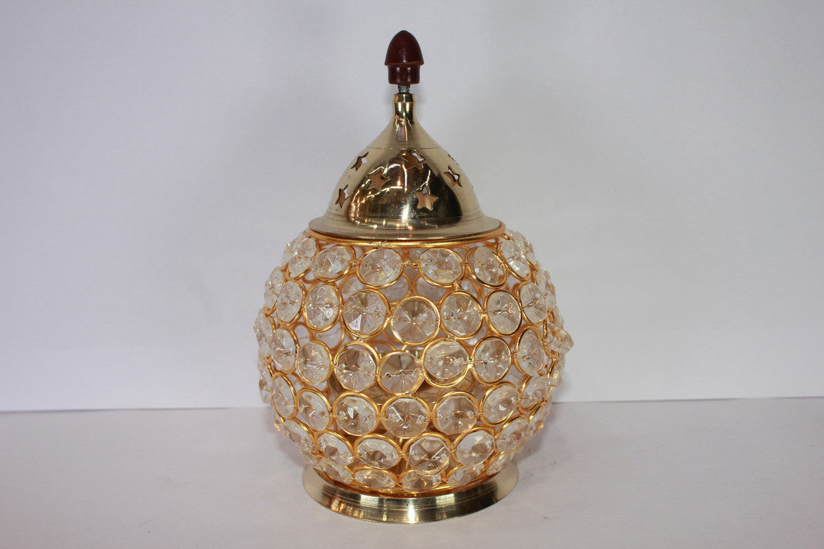 Brass Crystal Akhand Jyoti Diya 388g