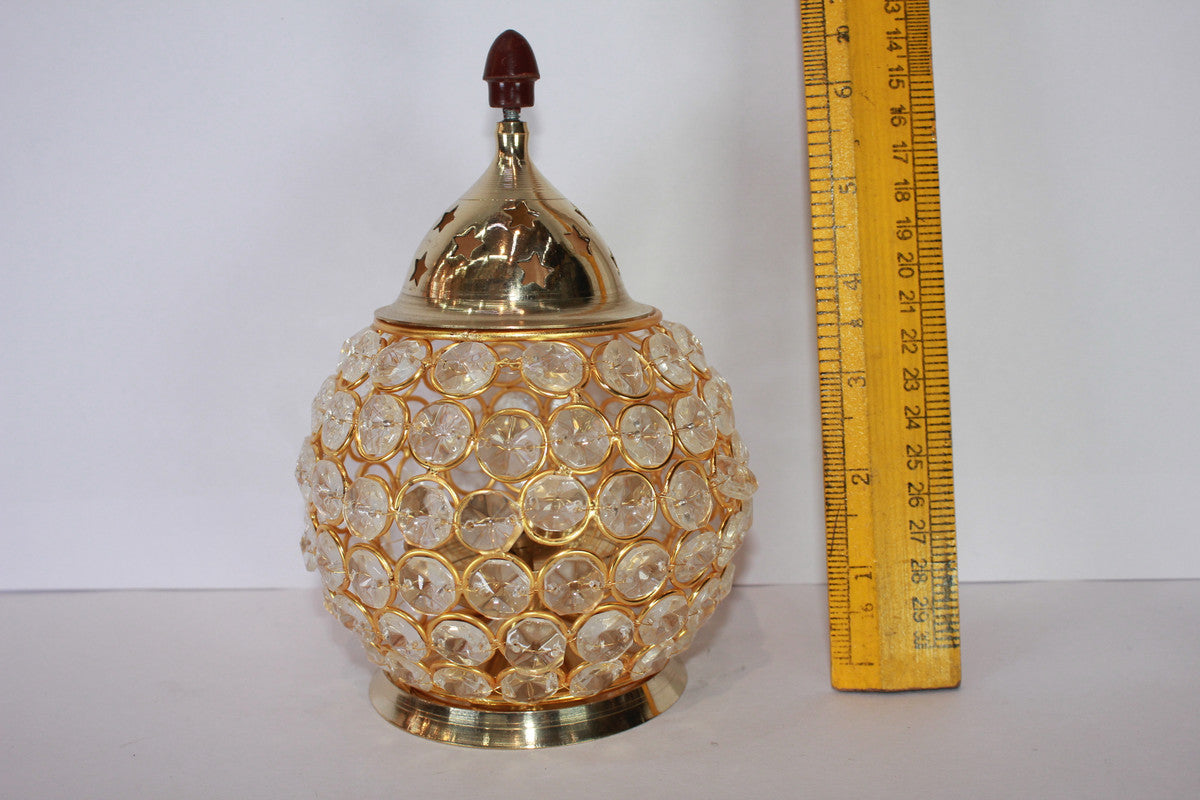 Brass Crystal Akhand Jyoti Diya 388g
