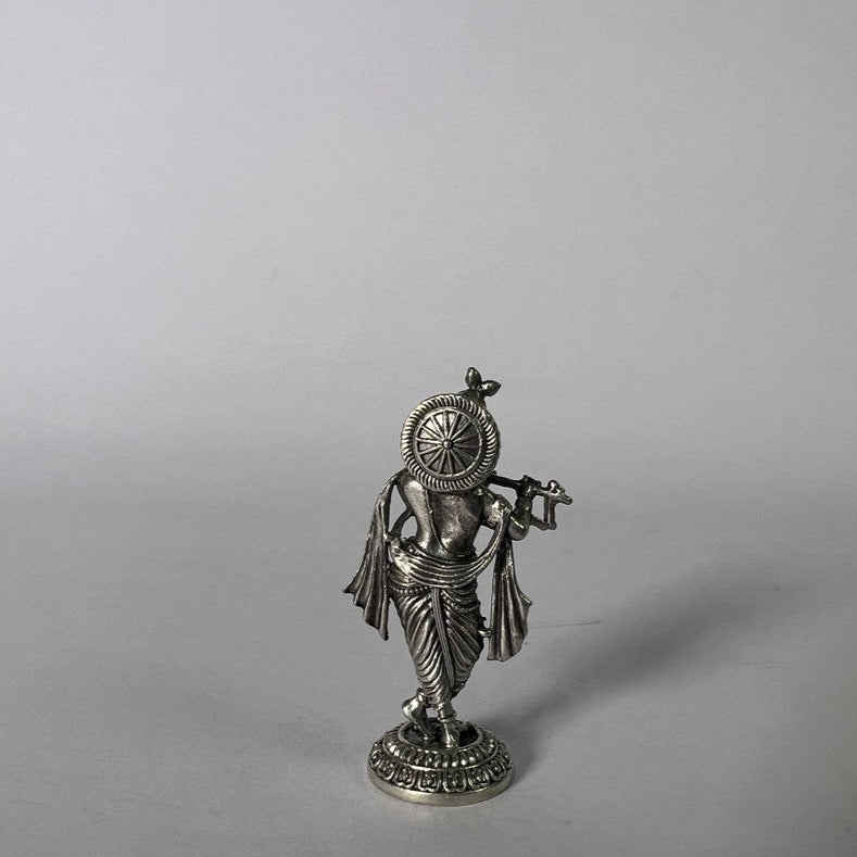 Silver Krishna Idol for puja