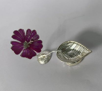 Silver Hibiscus Deepam