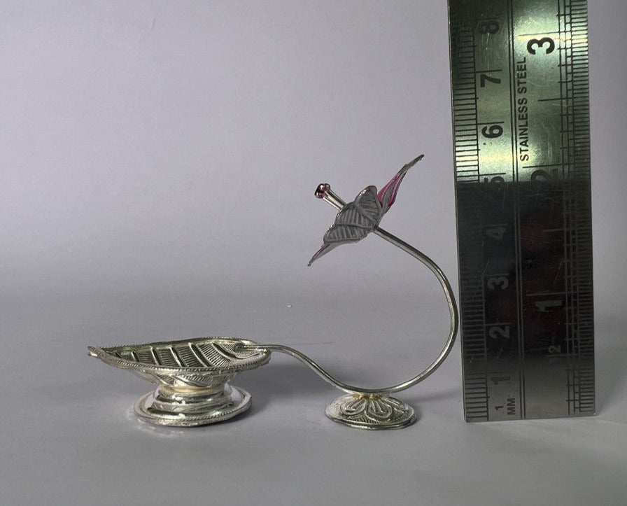 Silver Hibiscus Deepam