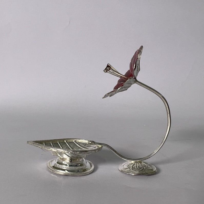 Silver Mohini Deepam Red