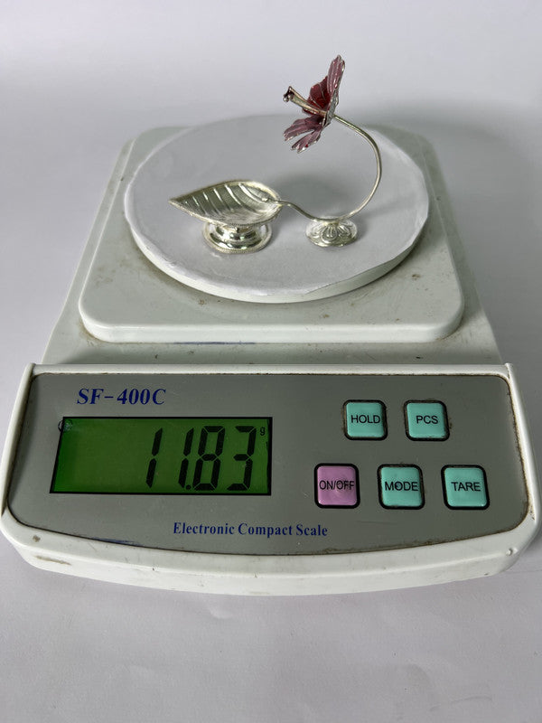 Silver Flower Shape Diya Jyot