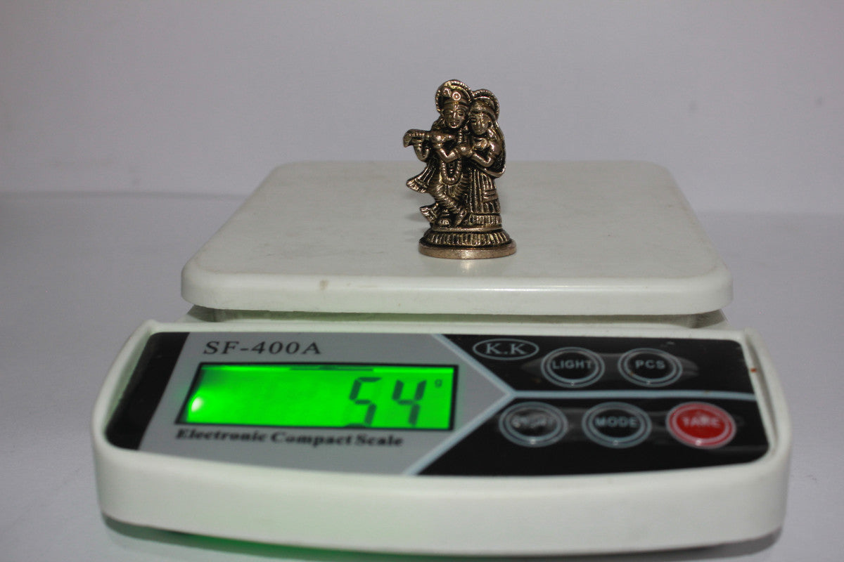 Brass Showpiece Radha Krishna Idol Statue 54gm - PUSHMYCART