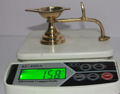 Brass Table Diya Deepak With Handle 158gm - PUSHMYCART