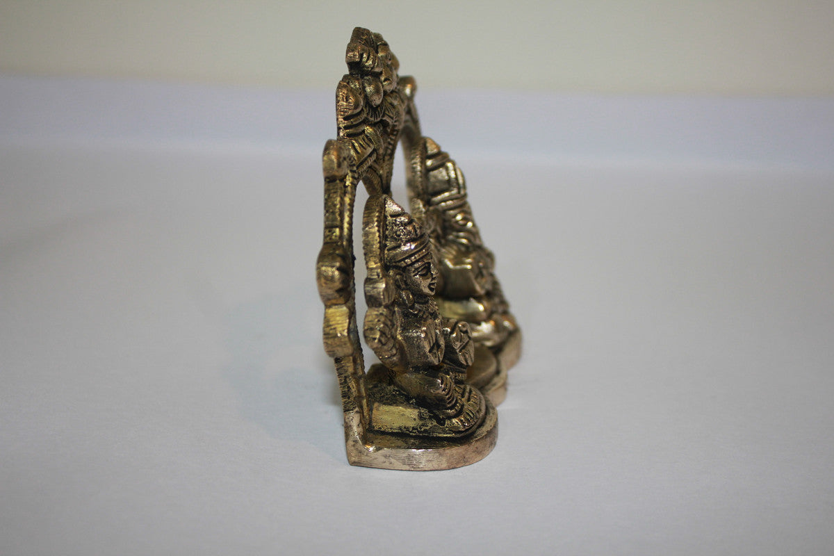 Brass Ganesh & Laxmi Statue 390g - PUSHMYCART