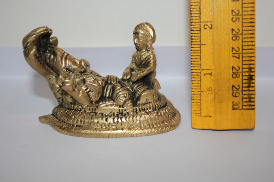 Brass Vishnu Laxmi Ji With Shesnag Statue 331g - PUSHMYCART