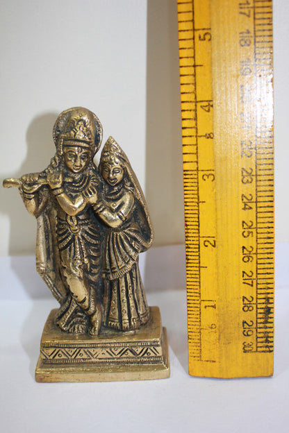 Brass Radha Krishan Statue 427g - PUSHMYCART