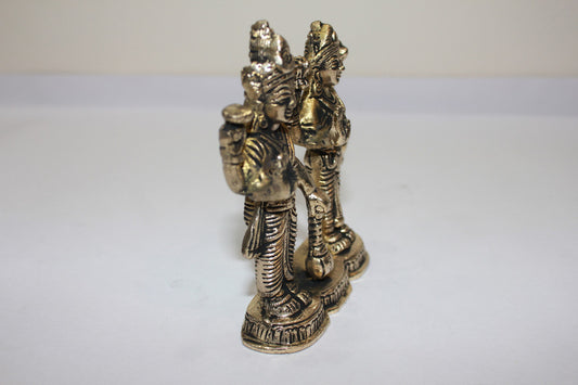 Brass Vishnu Laxmi God Idol Statue 486g - PUSHMYCART