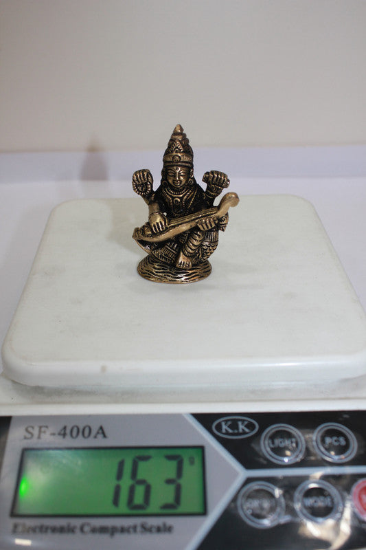 Brass Saraswati Ji Statue 163g - PUSHMYCART