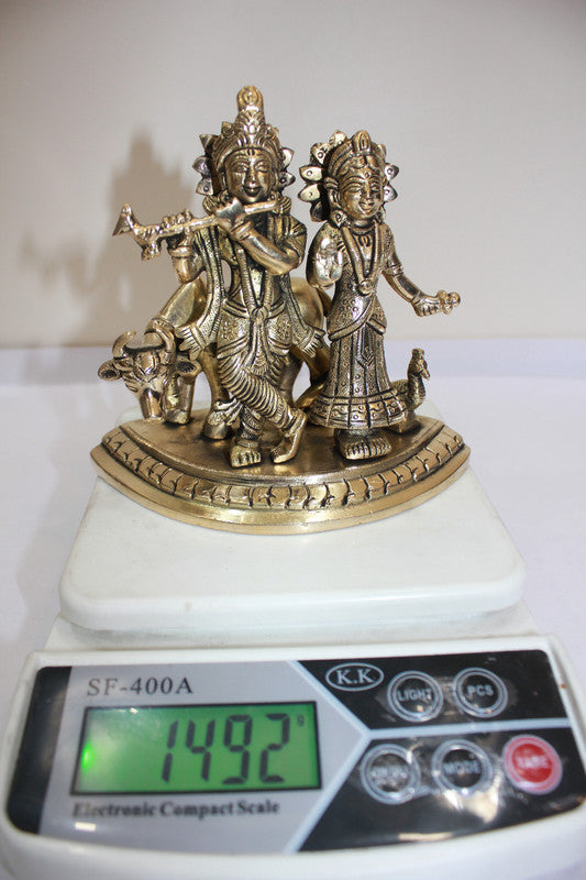 Brass Radha Krishan Statue 1492g - PUSHMYCART