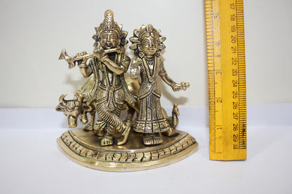 Brass Radha Krishan Statue 1492g - PUSHMYCART