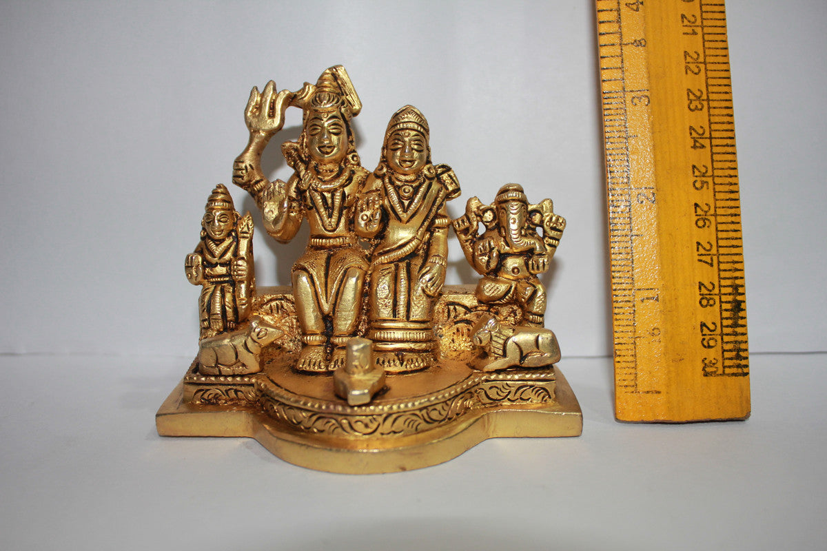 Brass Shiv Parivar Idol Statue 807g - PUSHMYCART