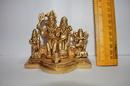 Brass Shiv Parivar Idol Statue 807g - PUSHMYCART