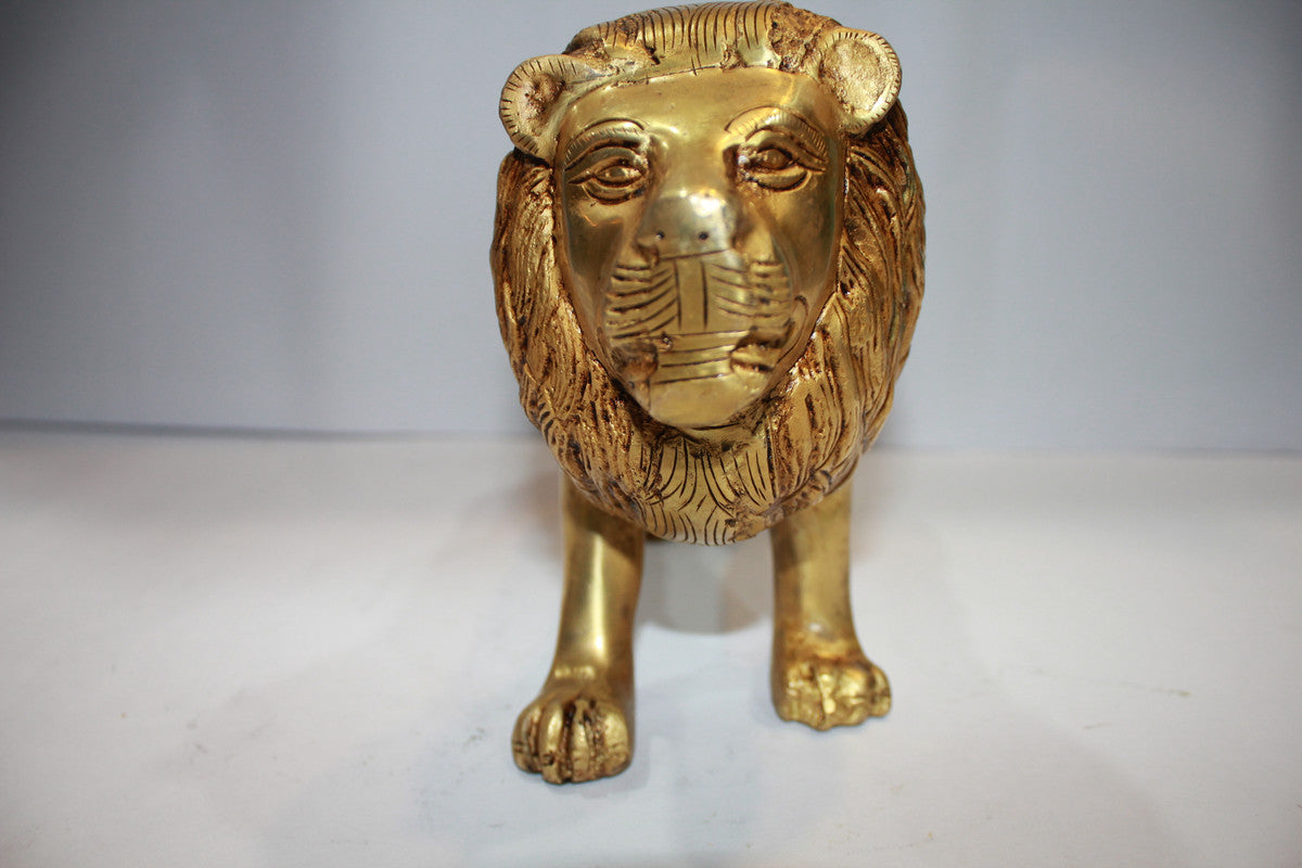 Brass Showpiece Lion Statue 3810g - PUSHMYCART