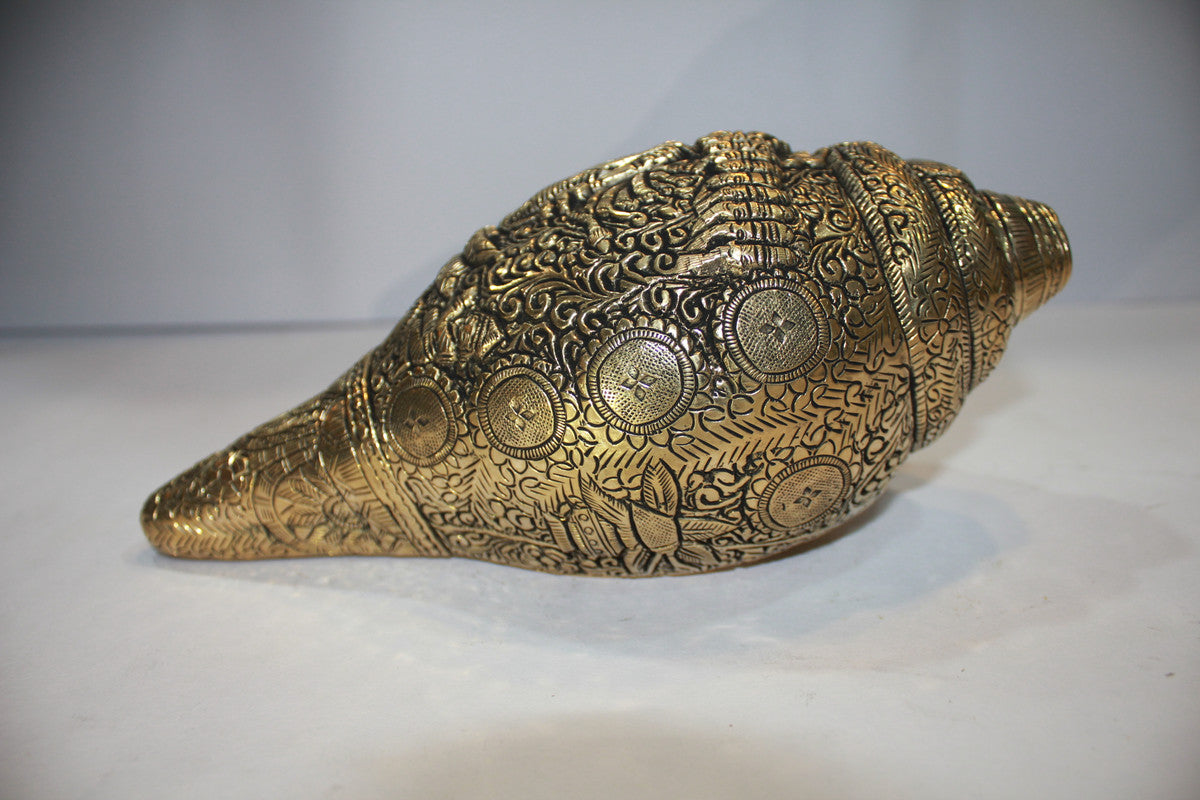 Brass Shankh, Conch 2027g - PUSHMYCART