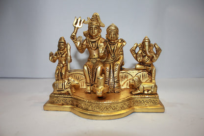 Brass Shiv Parivar Idol Statue 2134g