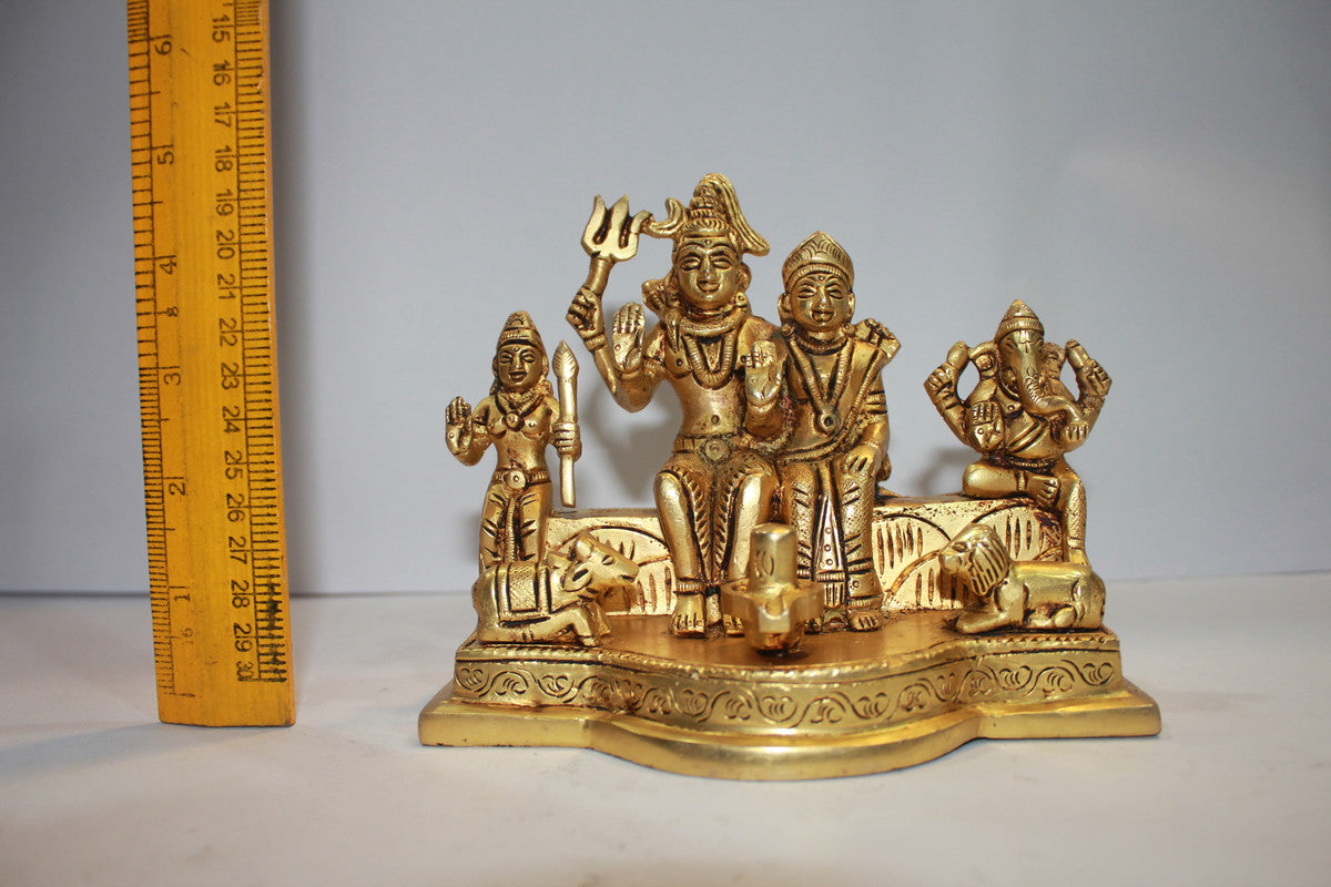 Brass Shiv Parivar Idol Statue 2134g - PUSHMYCART