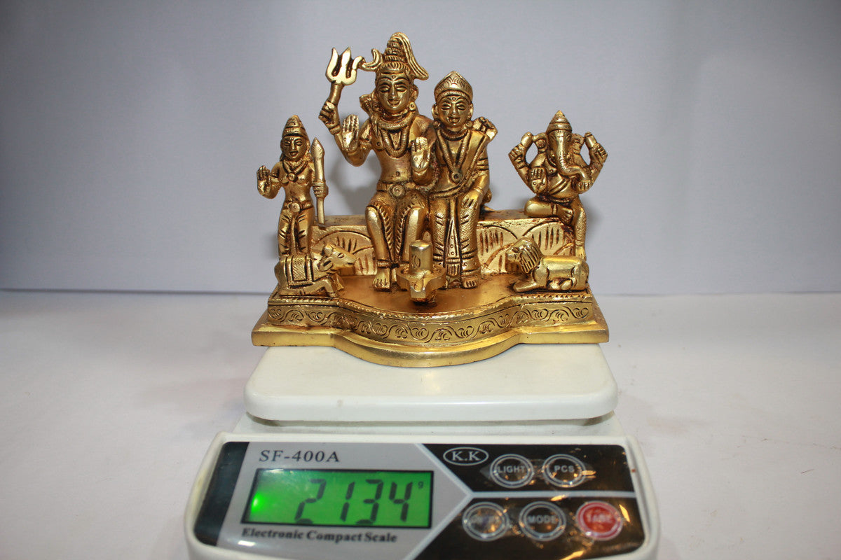 Brass Shiv Parivar Idol Statue 2134g - PUSHMYCART