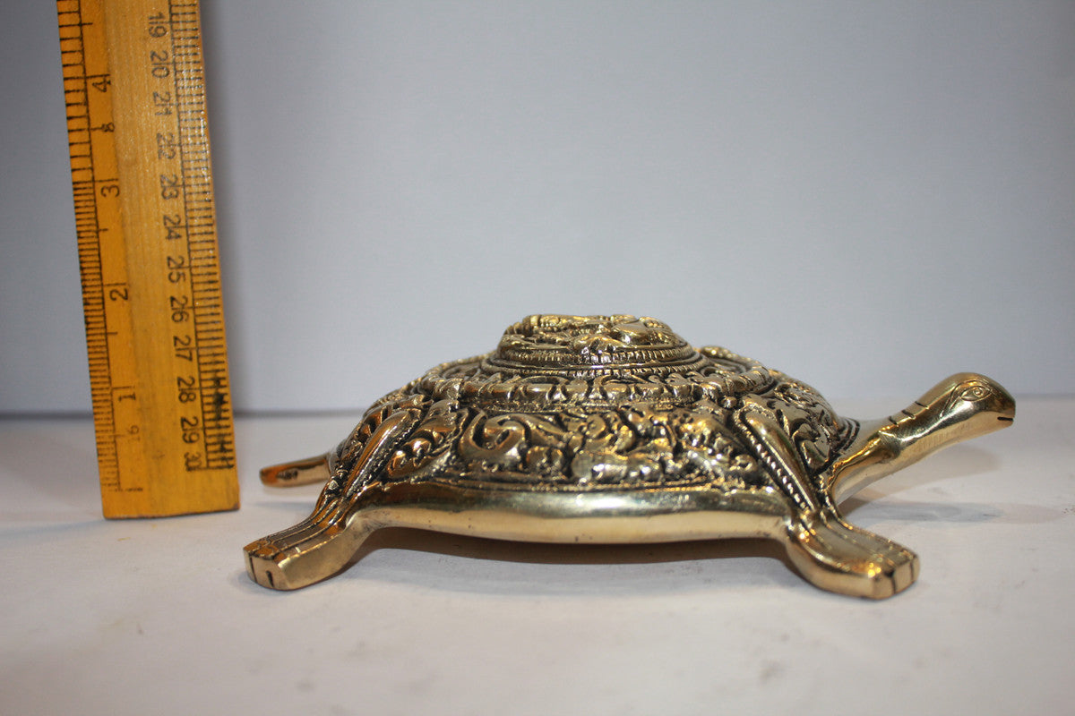 Brass Ganesha Tortoise Statue 1263g - PUSHMYCART