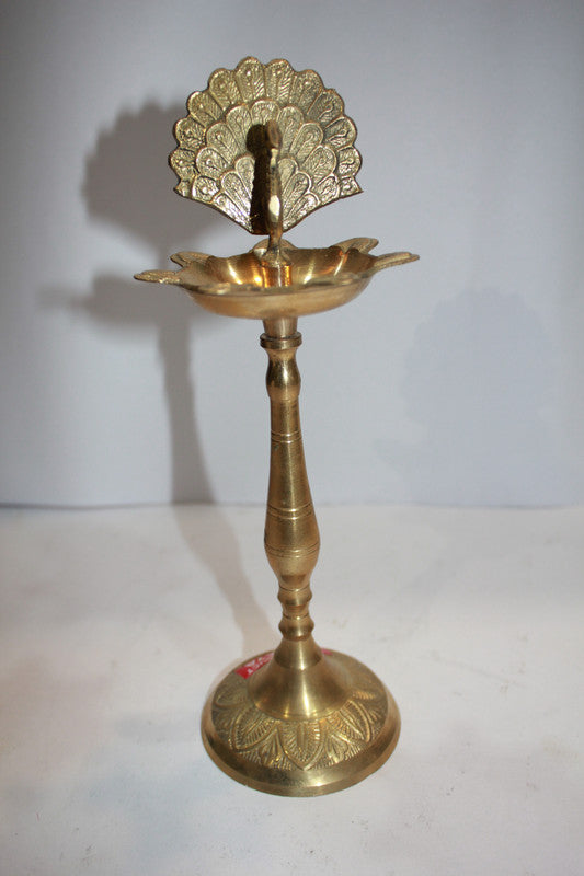 Brass Peacock Lamp, Diya, Deepak 211g