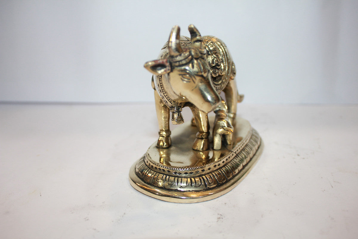 Brass Cow With Calf Statue 1211g - PUSHMYCART