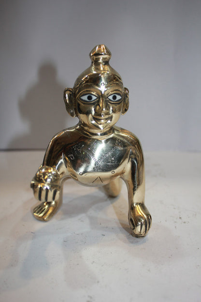 Brass Laddu Gopal Statue Murti Idol 905g - PUSHMYCART
