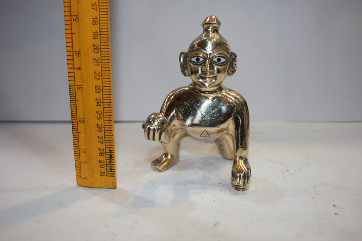Brass Laddu Gopal Statue Murti Idol 905g - PUSHMYCART