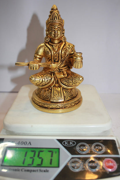 Brass Annapurna Devi Murti Statue 1357g - PUSHMYCART