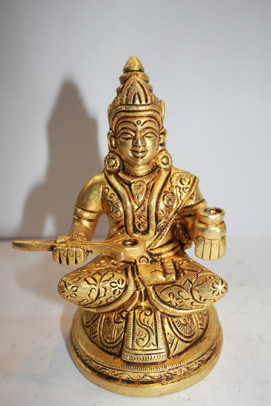 Brass Annapurna Devi Murti Statue 1357g