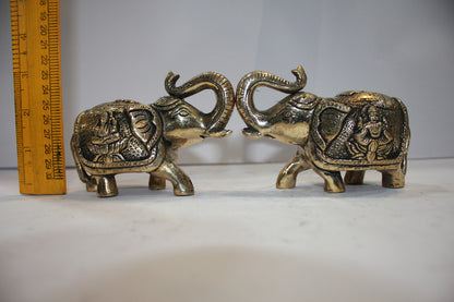 Brass Pair Elephant Statue 1455g - PUSHMYCART