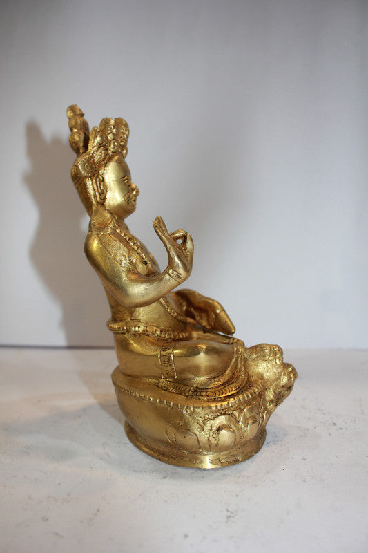 Brass Kuber Ji Statue 1861g - PUSHMYCART