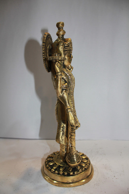 Brass Vishnu Laxmi God Idol Statue 4463g - PUSHMYCART