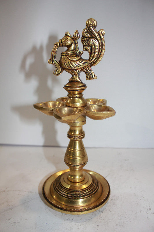 Brass Murga Lamp, Diya, Deepak 936g