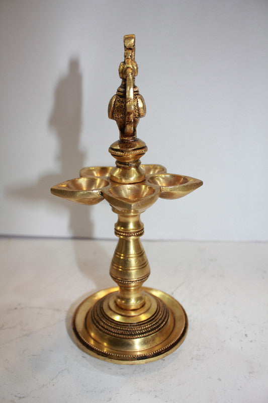 Brass Murga Lamp, Diya, Deepak 936g - PUSHMYCART
