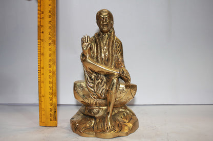 Brass Sai Baba Statue 1884g - PUSHMYCART