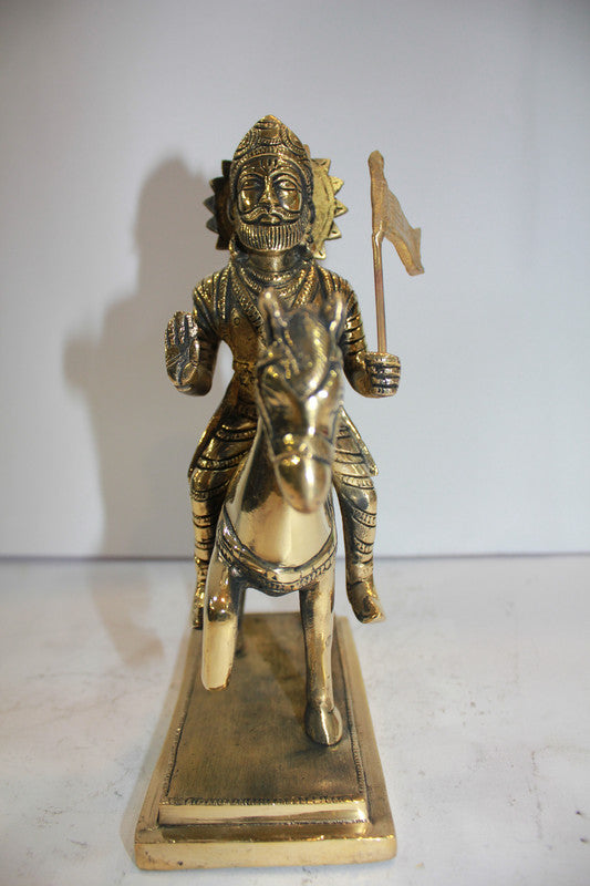 Brass Ramdev Pir Statue 2614g - PUSHMYCART