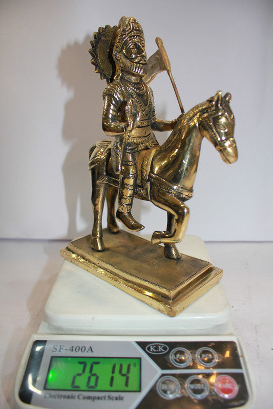Brass Ramdev Pir Statue 2614g - PUSHMYCART