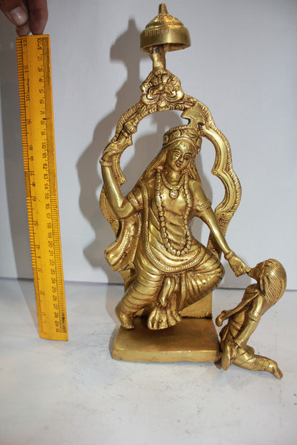 Brass Kali Maa God Idol Statue 3268g - PUSHMYCART