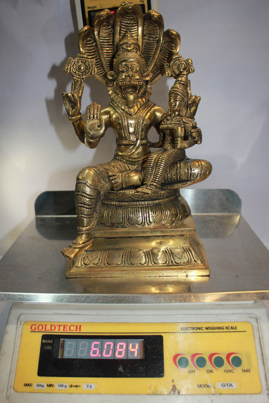 Brass Narsingh Bhagwan God Idol Statue 6.0kg - PUSHMYCART