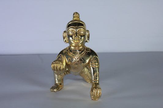 Brass Laddu Gopal Statue Idol 659g