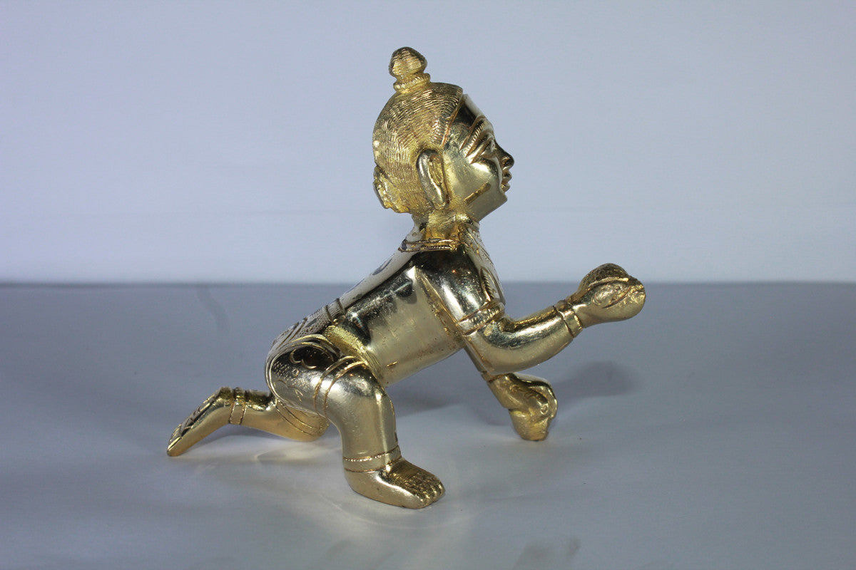Brass Laddu Gopal Statue Idol 659g