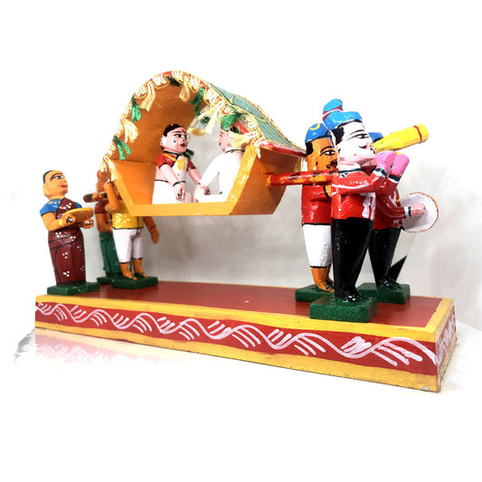 Marriage Pallaki Show Piece - Palanquin from Kondapalli - PUSHMYCART