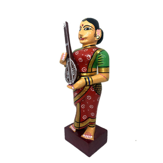 Women with Tambura Musical Instrument - Kondapalli Toys - PUSHMYCART