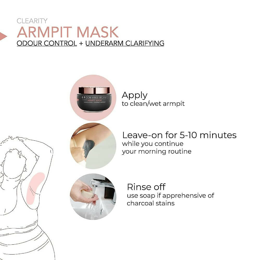 Green And Beige Armpit Mask For Underarms