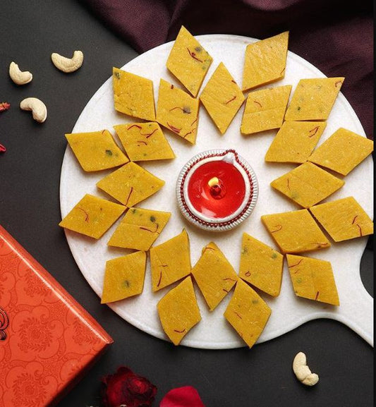 Sampradaya Kesar Barfi 500gms - PUSHMYCART