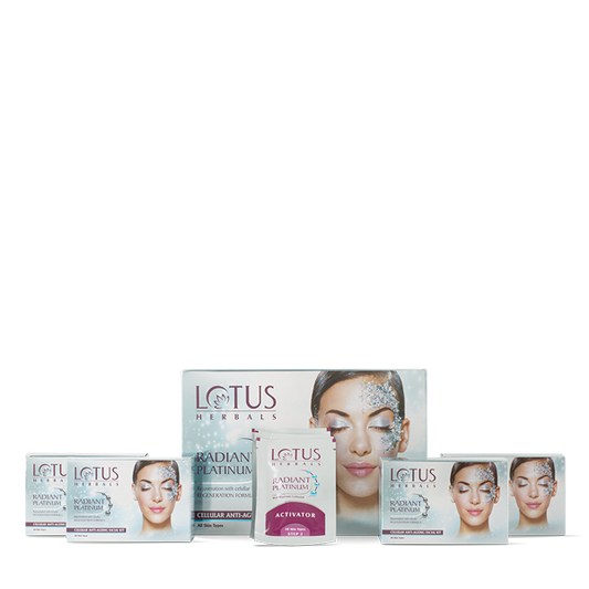 Lotus Radiant Platinum Cellular Anti Ageing Salon Grade 4 Facial Kit